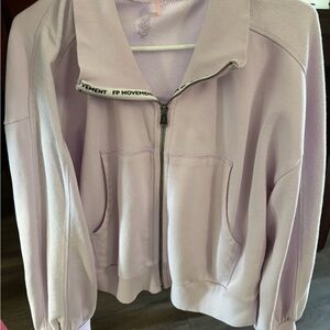 FP Movement by Free People Cream Jacket with Lavender Detail